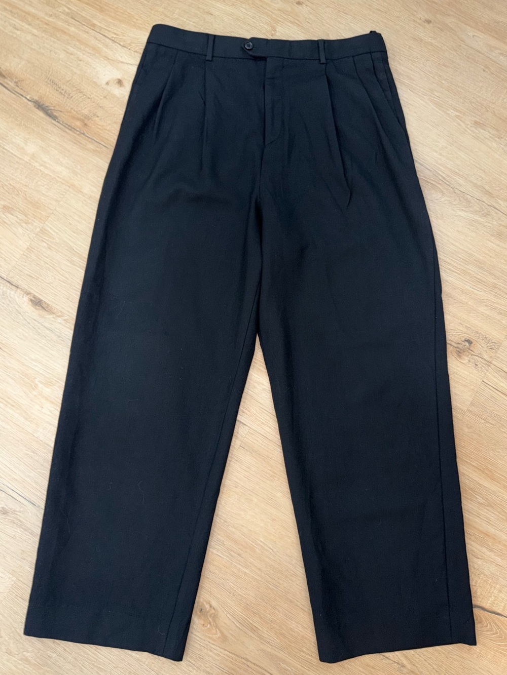 CELINE Men’s IT 50 Black 100% Wool Pleated Tailored Trousers Made Italy